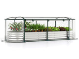 3-in-1 Raised Garden Bed with Greenhouse Cover, Galvanized Steel Planter Box for Year-Round Growing 48112501