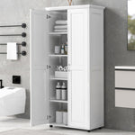 ZUN Storage Cabinet with Two Doors for Bathroom, Office, Adjustable Shelf, MDF Board, White WF323346AAK