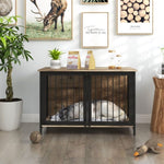 ZUN Wooden Dog Crate Large/Medium Dog, Dog Kennel Large Breed, Indoor Dog Cage W331P225795