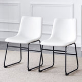 Classic White PU Leather Chair - A Fashionable Seat Suitable for Modern Minimalist and Industrial W3226P279062