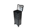 4-in-1 Draw-bar Style Interchangeable Aluminum Rolling Makeup Case-BLACK 28246724