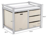 Gray painted pine wood frame children's bed with removable top, 87*53*87.5cm, includes 3 fabric 29031768