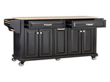 Natural Wood Top Kitchen Island with Storage 91207942