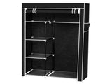 64" Portable Closet Storage Organizer Wardrobe Clothes Rack with Shelves Black 72214687
