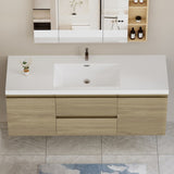 60" Floating Bathroom Vanity with Sink, Modern Wall-Mounted Bathroom Storage Vanity Cabinet with W1573P152704