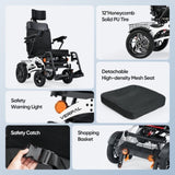 Automatic Reclining Foldable Wheelchairs for Adults, Longest Range 20 Miles of Deluxe 26161024