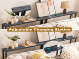 2 Pack 39.4" Narrow Console Sofa Table with Power Outlets and USB Ports, Long 49566916
