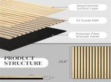 24" x 24" Acoustic Wood Slat Wall Panels, 4-Pack Sound Absorbing Decorative Panels for Home & Office 31208851
