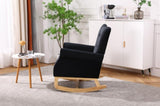 Mid Century Fabric Rocker Chair with Wood Legs and velvet for Livingroom Bedroom W136158988