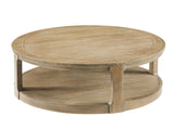 40inch Large Curved 2 Tier Traditional Round Circle Wooden Center Coffee Table,Rounded Table with W2582P308198