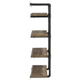 Black and Rustic Oak 4-tier Wall Shelf B062P145690