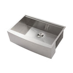 ZUN 33x22x10"Farmhouse Apron Single Bowl Stainless Steel Kitchen Sink with Workstation W2898P228900