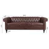 83.66 Inch Width Traditional Square Arm removable cushion 3 seater Sofa W68042995