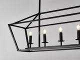 5-Light Farmhouse Kitchen Island Lighting,5 Light Industrial Linear Chandelier for Dining Room Metal W5008P465021