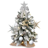 Exquisite Tree with LED Lights, 2ft Small Tabletop Mini White Artificial Xmas Tree with 96189902