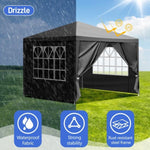 ZUN 10'x10' Gazebo Waterproof Outdoor Canopy Patio Tent Party Tent for Wedding BBQ Cater, Black 35412420