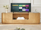 64-Inch Wavy TV Stand, Rounded Sideboard, Storage Cabinet, Wooden Vertical Stripe Cabinet for Living W1162P309021