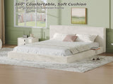 AirFrame Queen Bed Frame with adjustable Sliding Side Table, 8.7'' Cloud Upholstered Sponge Cushion, W1820P465972
