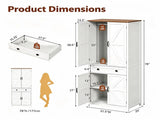 () 4-Door 1-Drawer Barn-Style Wardrobe Embossed Particleboard Storage Cabinet 16197999