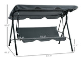 3-Seat Outdoor Patio Swing Chair 44764473