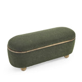 Storage Ottoman Bench, Upholstered End of Bed Ottoman Bench with and Seating, Large Blanket W487P179605