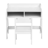 White Kids Study Desk and Chair Set with Storage, MDF, 60.5*41.5*50cm 80179517