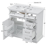 36" Bathroom Vanity Set with Ceramic Undermount Sink, 2 Tip-Out Drawers & Soft-Close Hinges, White W2896P318472