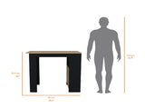 Black and Natural Oak 1-Door Kitchen Island with Open Storage B062P227648