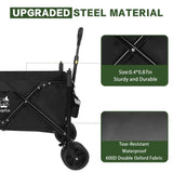 Heavy Duty Collapsible Wagon, Foldable Wagon with Removable Canopy, Foldind Wagon Cart with Wheels 92931648