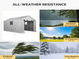 6x10 FT Storage Shed with 2 Roll-up Windows, Heavy Duty Bike Tent 13400346