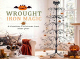 6ft Black PVC Metal Artificial Christmas Tree with Bow Topper, No Extra Ornaments, Daily Decor Tree 72992353