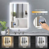 ZUN 24 x 40 LED Backlit Mirror Bathroom Vanity with Lights,3 Colors LED Mirror for 38982289