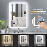 ZUN 24 x 32 LED Backlit Mirror Bathroom Vanity with Lights,3 Colors LED Mirror for 30707496