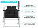 Silver White Iron Pipe Black Cloth Surface Plastic Sprayed Iron Round Pipe Director's Chair 70387054