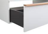 VELA 36 Inch White Wall Mounted Bathroom Vanity with Integrated Acrylic Sink, 2 Soft-Close Drawers, W3235P327598