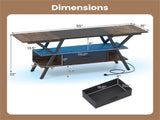 55" LED Light-Up TV Stand - 16 Colors4 Modes, Built-in Charging Station , Rustic 27863091
