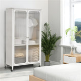 Modern Mobile Closet Armoire - 31.5"x14.5"x58" Size, Visible Doors, Adjustable Shelves & Hanging 85119250
