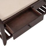 ZUN TREXM Shoe Rack with Cushioned Seat and Drawers, Multipurpose Entryway Storage Bench WF195386AAP