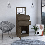 Kamelot Dresser With Jewelry Box, Single Door Cabinet, Mirror, Two Drawers -Dark Walnut B20091919