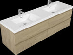 ZUN 72" Floating Bathroom Vanity with Sink, Modern Wall-Mounted Bathroom Storage Vanity Cabinet with Two W1573P152708