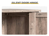 Washed Grey MDF Bathroom Tall Cabinet with Melamine Finish, Double Doors, 23.6*11.8*31.5in 08862214