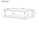 Vintage Coffee Table Featuring Artistic Vase Column Legs and Luxurious Pine Veneer for N711P256967E