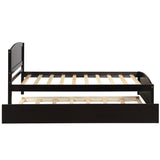 Twin size Platform Bed with Trundle, Espresso 46877340