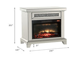 Noralie Mirrored & Faux Diamonds Fireplace B2726P448748