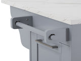 K&K 50.7" Island with Storage Tilt Trash Can Cabinet and Pull Out Cabinet Organizer, Rolling N707P299008G