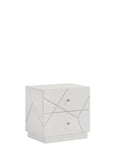 Manhattan Nightstand Lacquer Finish with Geometric Design and Velvet-Lined Drawers for Modern G150108684