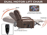 Lift Recliner Chair Dual Motor Infinite Position Up to 350 LBS with Solid Wood Armrests, Heat 60819799