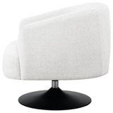 Beige and Matte Black Upholstered Swivel Accent Chair B062P145618