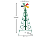 6.2ft Green 5-Blade Iron Windmill with Tripod Stand 77233899