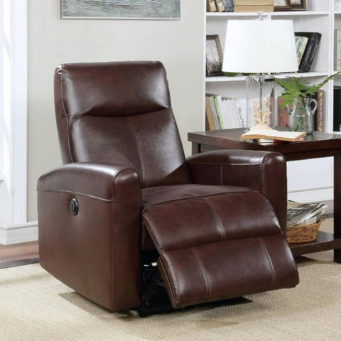 ZUN Modern Electric Leather Recliner Chair with Gentle Lower Lumbar Massager for Living Room Home B011P205573